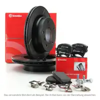 Brembo MAX LINE Bremsscheiben + Bel&auml;ge f&uuml;r BMW 3er E46 316-323i 318d 320d hinten