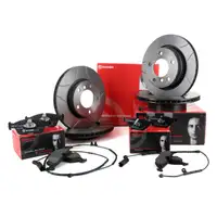 Brembo MAX LINE Bremsscheiben + Bel&auml;ge + Wako BMW 3er E46 316-323i 318/320d vorne hinten