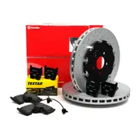 Bremsen Kit BREMBO Bremsscheiben + TEXTAR Bremsbel&auml;ge f&uuml;r AUDI RS4 (8E B7) vorne