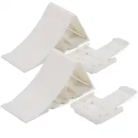2x B&Uuml;NTE Unterlegkeil Hemmschuh Bremskeil + Halter f&uuml;r Anh&auml;nger Wohnwagen WEISS