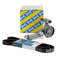 CONTI Keilrippenriemen 5PK1355 + SNR Riemenspanner OPEL AGILA A ASTRA G CORSA B
