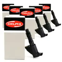 6x DELPHI Z&uuml;ndspule 2-polig Citroen Fiat Lancia Peugeot Renault 3.0 V6 204-211PS