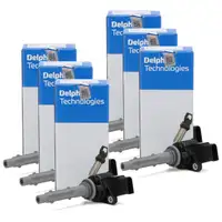 6x DELPHI Z&uuml;ndspule GN10235-12B1 Mercedes W203 W204 W211 W212 X164 X204 W164