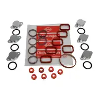 6x Drallklappen Ansaugbr&uuml;cken ALU &Oslash; 32 mm + ELRING Dichtungssatz + St&uuml;tzring Set BMW M57