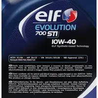 elf Evolution 700 STI 10W-40 Motor&ouml;l f&uuml;r VW 501.01/505.00 MB 229.1 - 5 Liter