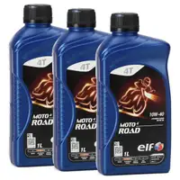 ELF Motor&ouml;l &Ouml;L 4T 4-TAKT MOTO 4 ROAD 10W-40 10W40 JASO MA2 API SL - 3L 3 Liter