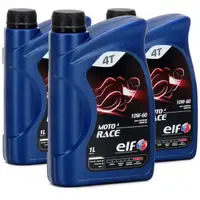 ELF Motor&ouml;l &Ouml;L 4T 4-TAKT MOTO 4 RACE 10W-60 10W60 API SN JASO MA2 - 3L 3 Liter