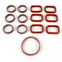 6x Drallklappen Ansaugbr&uuml;cken ALU &Oslash; 32 mm + ELRING Dichtungssatz + St&uuml;tzring Set BMW M57