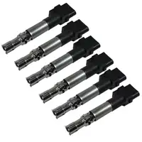 6x FACET Z&uuml;ndspule 4-polig inkl. Kerzenstecker AUDI PORSCHE SKODA VW 3.2 3.6 V6