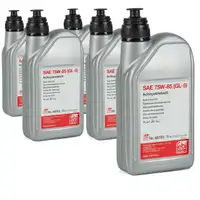 FEBI 48785 Achsgetriebe&ouml;l 75W-85 GL-5 GELB f&uuml;r AUDI BMW MERCEDES VW - 5L 5 Liter
