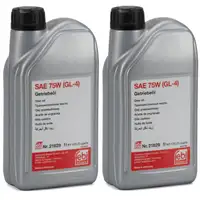 FEBI 21829 Getriebe&ouml;l 75W GL-4 GELB f&uuml;r AUDI FORD MERCEDES VOLVO VW - 2L 2 Liter