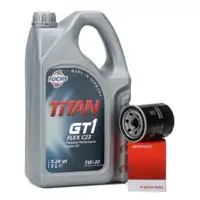 FUCHS MOTOR&Ouml;L 5W30 5 Liter + HERTH+BUSS &Ouml;lfilter MITSUBISHI COLT SMART FORFOUR