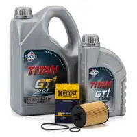 FUCHS Motor&ouml;l TITAN GT1 Pro C-3 5W-30 229.51 5 Liter + HENGST &Ouml;lfilter E146HD108