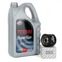 FUCHS MOTOR&Ouml;L TITAN SuperSyn 5W-40 5L 5 Liter + ORIGINAL &Ouml;lfilter 46796687