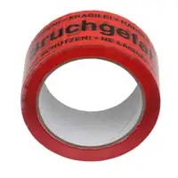 1 Rolle Klebeband Packband Paketband ROT VORSICHT BRUCHGEFAHR 50mm x 60m