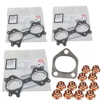 Abgaskr&uuml;mmerdichtung + Schrauben Set f&uuml;r BMW E46 330d E39 E60 E61 525d 530d M57