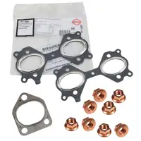 Abgaskr&uuml;mmerdichtung + Schrauben Set BMW E81 E46 E90 E91 E60 E61 X3 E83 M47 N47