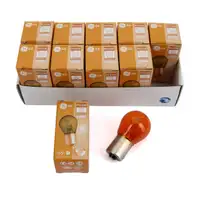 10x Kugellampe Stecksockel GELB PY21W LONGLIFE 12V 21W BAU15s