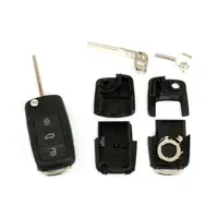 1x Schl&uuml;sselgeh&auml;use + Schl&uuml;sselrohling 3-Tasten SEAT Ibiza 3 Skoda Octavia VW Golf 4 T5