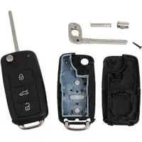 1x Schl&uuml;sselgeh&auml;use + Schl&uuml;sselrohling 3-Tasten VW Golf 6 7 Passat Polo Tiguan Touran T5