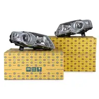2x HELLA Hauptscheinwerfer + Stellmotor HALOGEN VW Passat + Variant (3C)