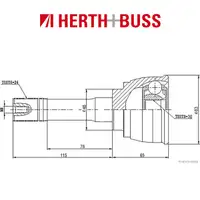 HERTH+BUSS JAKOPARTS Gelenksatz Antriebswelle f&uuml;r SUZUKI GRAND VITARA I vorne
