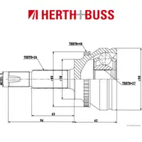 HERTH+BUSS JAKOPARTS Antriebswelle TOYOTA AVENSIS VERSO vorne links RADSEITIG