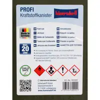 H&Uuml;NERSDORFF 802000 Kanister Benzinkanister Reservekanister PROFI 20 L Nato-oliv