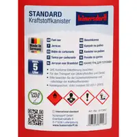 H&Uuml;NERSDORFF 811560 Kanister Benzinkanister Reservekanister 5 L Rot