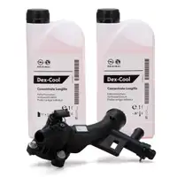 Wasserflansch + 2L ORIGINAL f&uuml;r Opel K&uuml;hlerfrostschutz DEX-COOL 1.4 120-150 PS