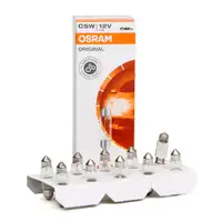 10x OSRAM 6418 Gl&uuml;hlampe Sockelgl&uuml;hlampe C5W ORIGINAL-Line 12V 5W SV8,5-8