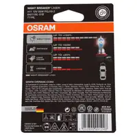OSRAM Gl&uuml;hlampe H11 NIGHT BREAKER LASER 12V 55W PGJ19-2 next Generation +150%