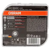 2x OSRAM Gl&uuml;hlampe H1 NIGHT BREAKER LASER 12V 55W P14,5s next Generation +150%