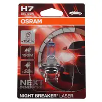 OSRAM Gl&uuml;hlampe H7 NIGHT BREAKER LASER 12V 55W PX26d next Generation +150%