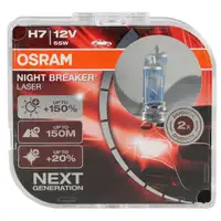 6x OSRAM Gl&uuml;hlampe H7 NIGHT BREAKER LASER 12V 55W PX26d next Generation +150%