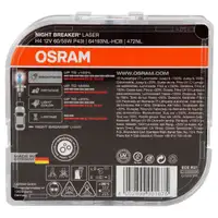 2x OSRAM Gl&uuml;hlampe H4 NIGHT BREAKER LASER 12V 60/55W P43t next Generation +150%