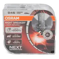 2x OSRAM Xenon Brenner D4S NIGHT BREAKER LASER XENARC 42V 35W P32d-5