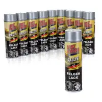 10x 500 ml FAST FINISH Rallye Felgenlack Felgenfarbe Silber Spraydose 292842