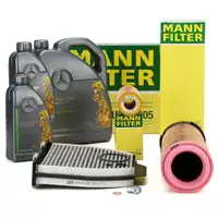 MANN Filterset + 7L ORIGINAL Mercedes-Benz 5W30 Motor&ouml;l f&uuml;r W204 C200/220CDI
