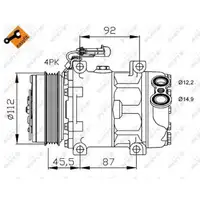 NRF 32701 Kompressor Klimaanlage EASY FIT f&uuml;r CITROEN FIAT IVECO PEUGEOT 2.3/3.0 DIESEL