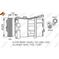 NRF 32064 Kompressor Klimaanlage EASY FIT f&uuml;r AUDI FORD SEAT SKODA VW
