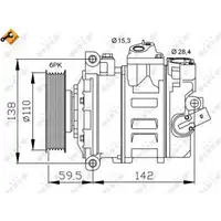 NRF 32146 Kompressor Klimakompressor Klimaanlage EASY FIT f&uuml;r AUDI SEAT SKODA VW