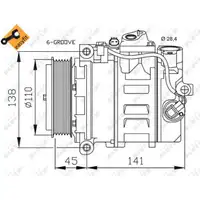 NRF 32214 Kompressor Klimaanlage EASY FIT f&uuml;r MERCEDES-BENZ C-/E-/R-/S-KLASSE
