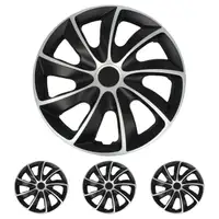4 St&uuml;ck Radkappen Radblenden BICOLOR QUAD SCHWARZ SILBER 16 Zoll Satz Auto KFZ
