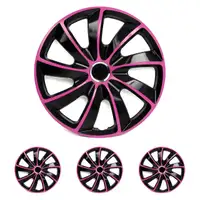 4x Radkappen Radblenden STIG EXTRA 15 Zoll SCHWARZ PINK