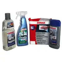 SONAX Autoshampoo 2 IN 1 + Scheibenreiniger + POLISH & WX 3 + Poliert&uuml;cher