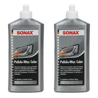 2x 500ml SONAX Politur & Wachsstift POLISH & WAX COLOR NanoPro SILBER/GRAU