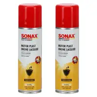 2x SONAX MotorPlast gl&auml;nzender Motor Schutzlack Motorpflege 300ml 330200