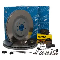 SEBRO Bremsscheiben + TEXTAR Bel&auml;ge + Wako PORSCHE Macan 95B 2EK hinten