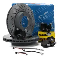 SEBRO Bremsscheiben + TEXTAR Bel&auml;ge + Wako PORSCHE 911 997 BOXSTER CAYMAN vorne